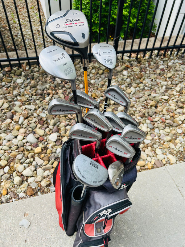 Complete Golf Set + Cart Bag - Titleist, Mizuno - Mixed Set