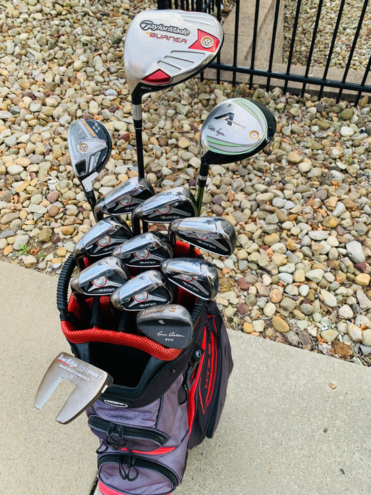 Left-Handed TaylorMade Golf Set + Bag