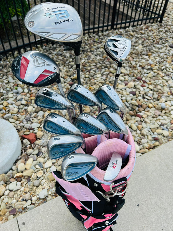 Womens TaylorMade, Callaway, and King Cobra Golf Set + Bag