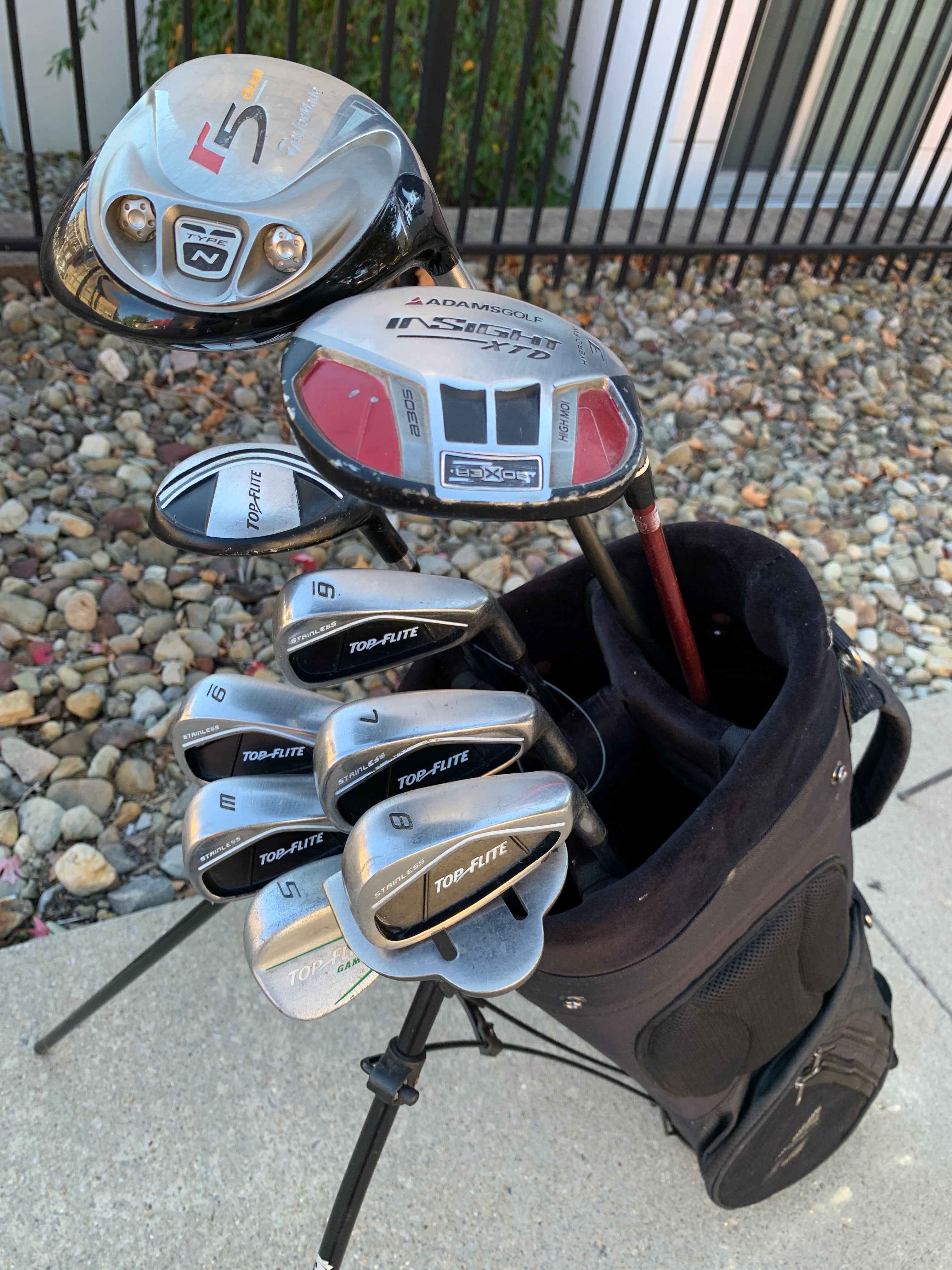 NEW - Top Flit Golf Cart Bag with two hybrid clubs sale