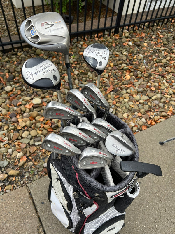 Womens Golf Set + Bag - TaylorMade, Callaway, Wilson - Mixed Set