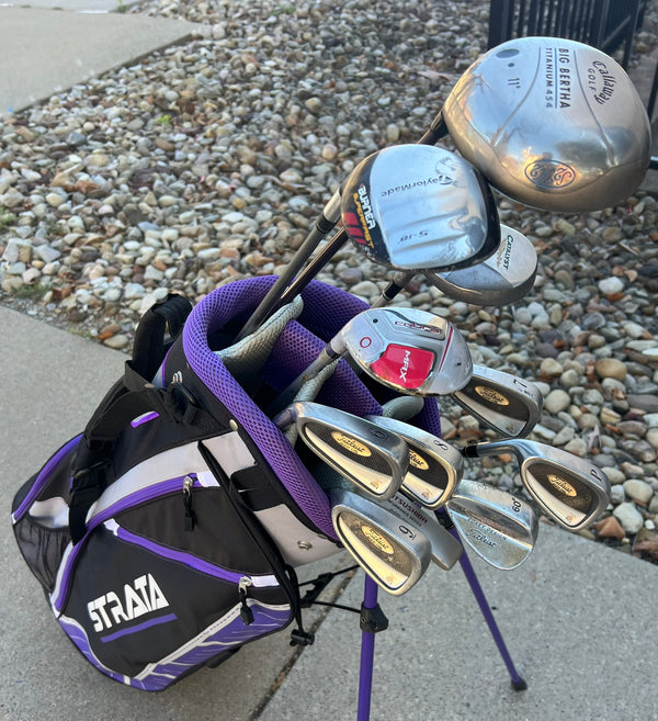 Left-Handed Womens Golf Set + Bag - Titleist, Callaway, and TaylorMade