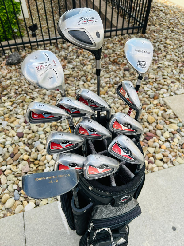 +1" Long - Complete Golf Set + Cart Bag - Titleist, Turbo Power - Mixed Set
