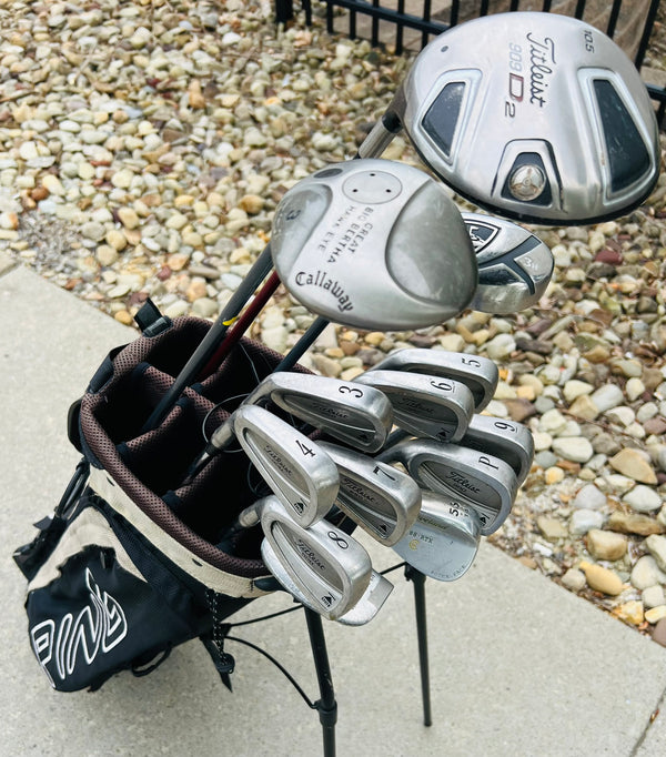 Left-Handed Titleist Golf Set + Bag