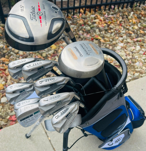 +1/2" Long - Titleist and Zevo Golf Set + NEW BAG - Mixed Set