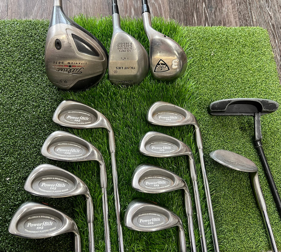 Complete Golf Set - Titleist, Adams, Power Bilt - Mixed Set - NO BAG